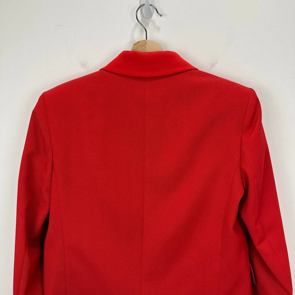 Boss Joleara Blazer Jacket Cropped Red Satin Wool Lapel Holiday Party US 2 NWT - Image 10