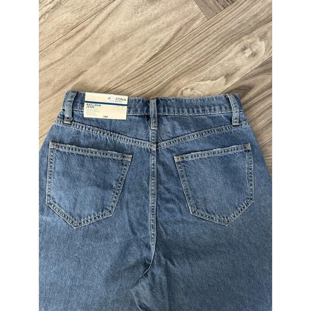 Arizona Jean Co Women’s Balloon Jean Highest Rise Loose Through Hip Thigh Zs 9 Blue Size undefined - Image 7