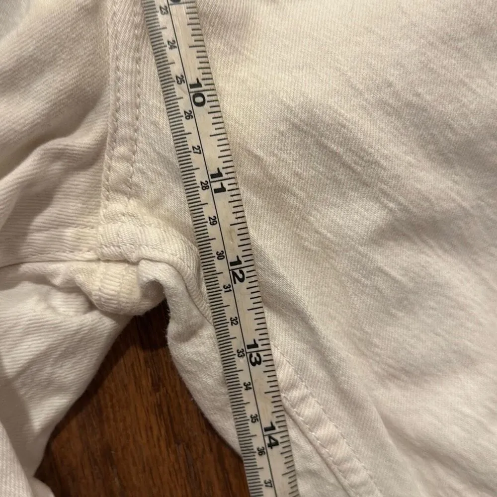 Abercrombie & Fitch ankle straight ultra high rise white distressed jeans 28s - Image 8