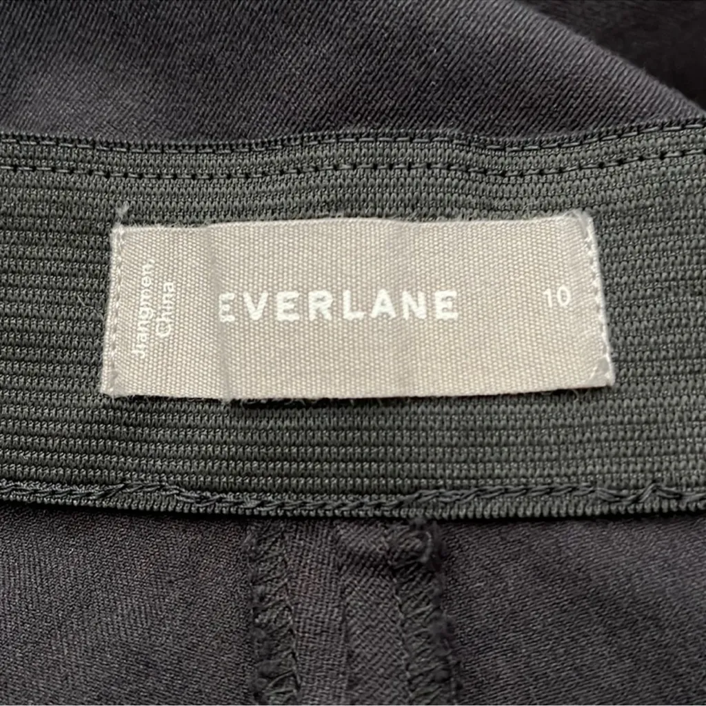 Everlane The Side-Zip Stretch Cotton High Rise Crop Black Pants, Sz 10 - Image 2