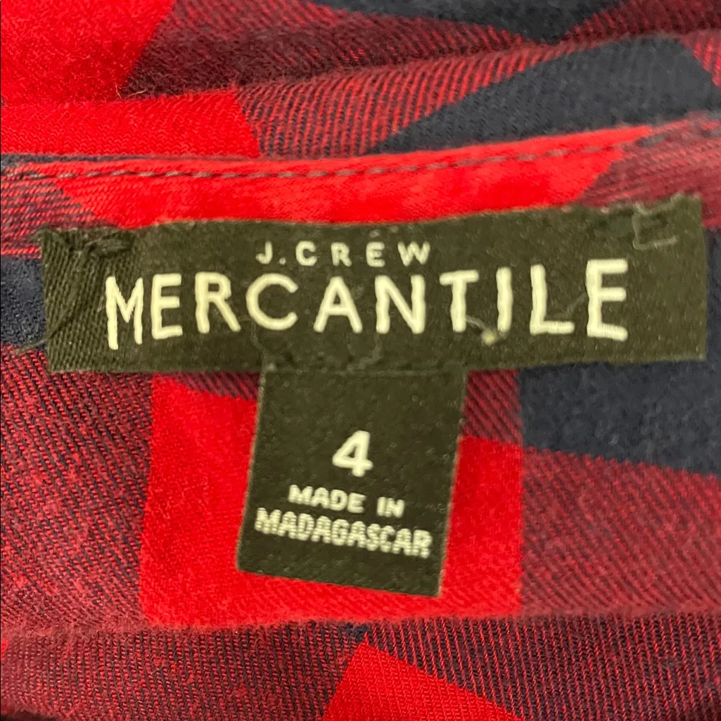 J.Crew Mercantile Red Buffalo Plaid Bell Sleeve Blouse - Image 4