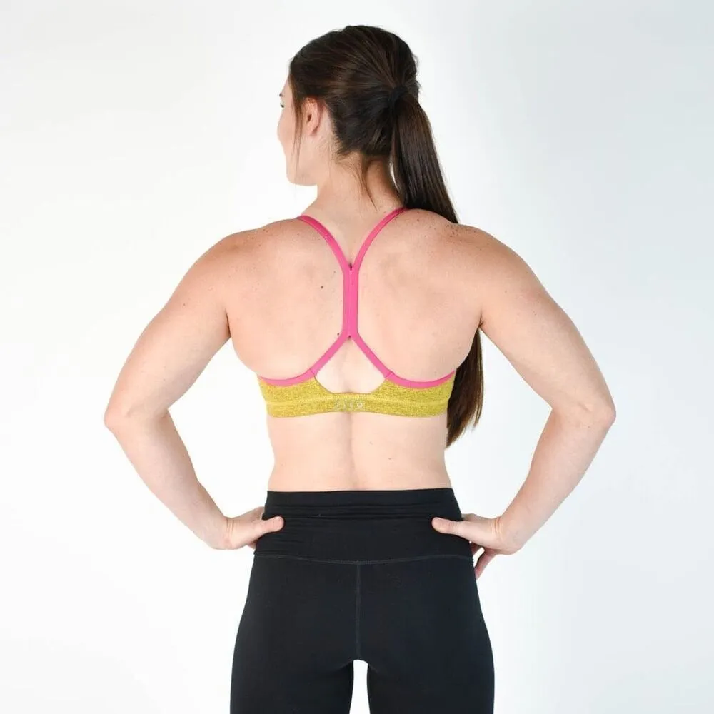 Fleo Reinette Sports Bra in Bronze Bamboo/Cabaret Size Medium Yellow - Image 8