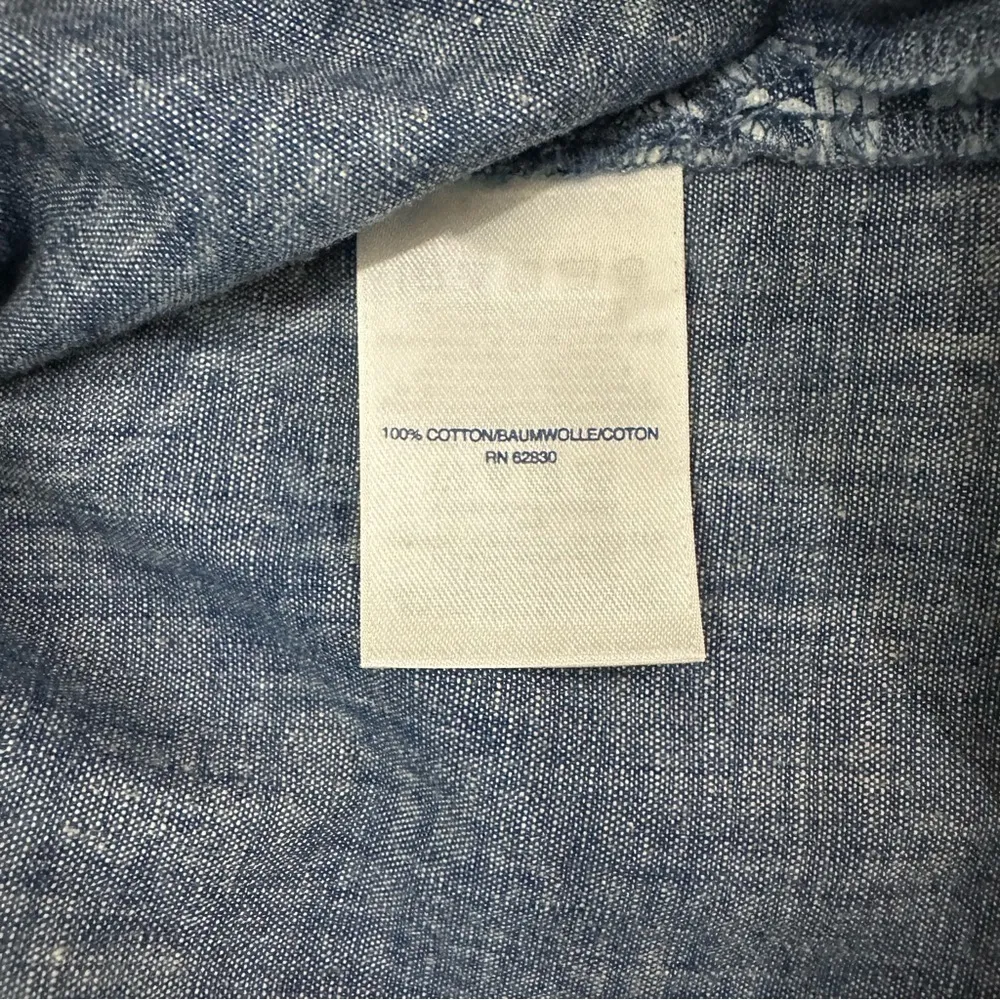 NEW Lands End Floral Denim Short‎ Sleeve Top shirt Blouse  Small - Image 5