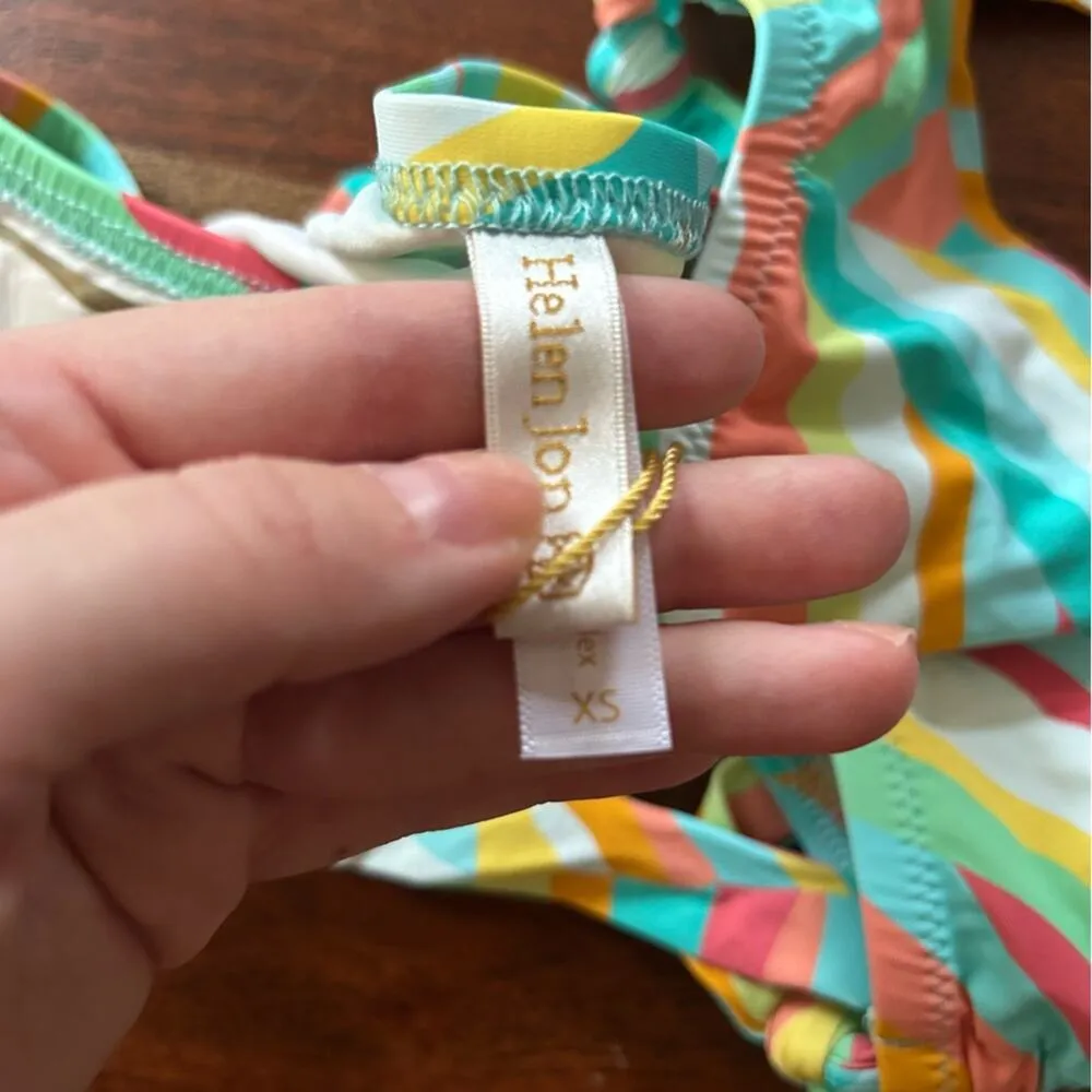 Helen‎ Jon Soft Tie Tunnel Hipster Beach Cabana Bikini Swim Bottoms NEW Size XS Blue - Image 7