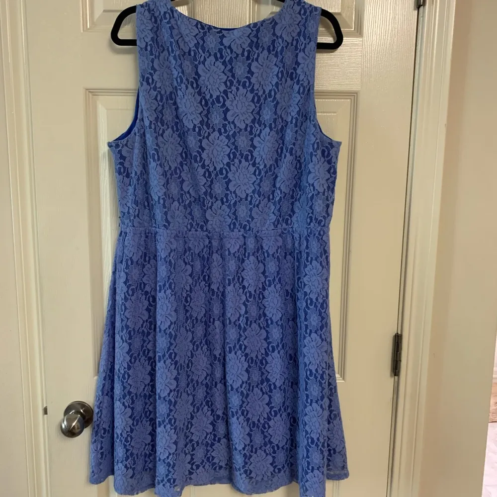 light blue lace floral sleeveless dress 1X - Image 5