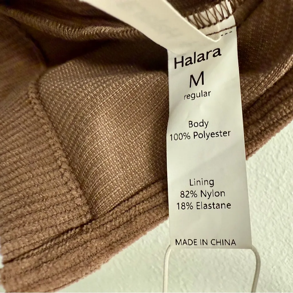 NWT Halara High Waisted Back Zipper Hem 2-in-1 Corduroy Skirt, Brown | Medium - Image 8