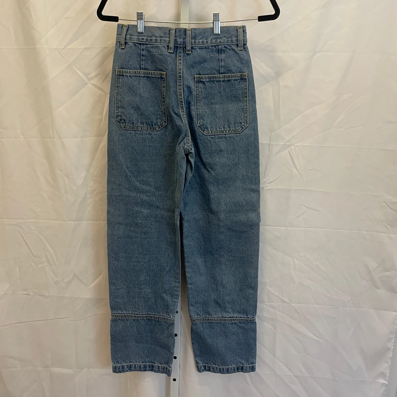 Lioness Stacey Cargo High Rise Straight Leg Jeans - Women Size XS - Blue - Image 6