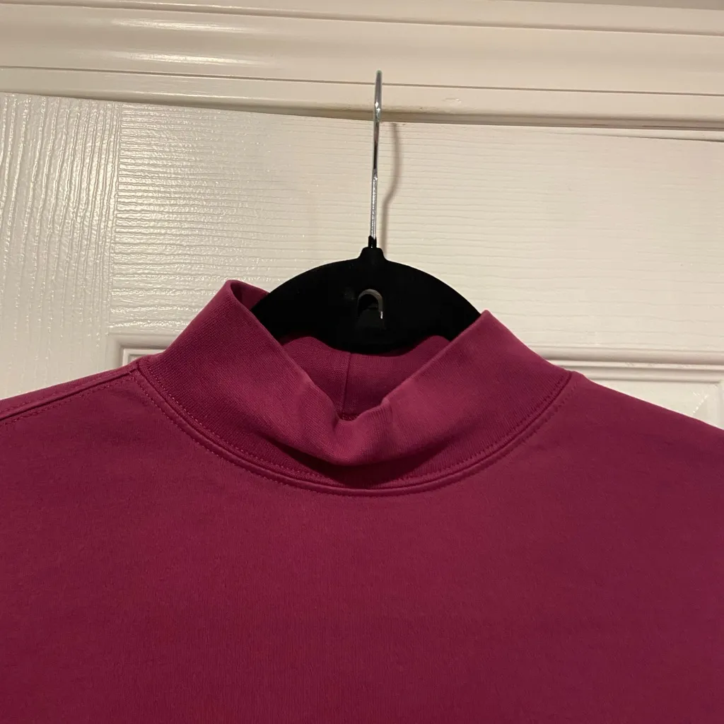L.L. Bean Size M Plum Long Sleeve Cotton Pullover Turtleneck Cotton Stretch Top Purple Size M - Image 2