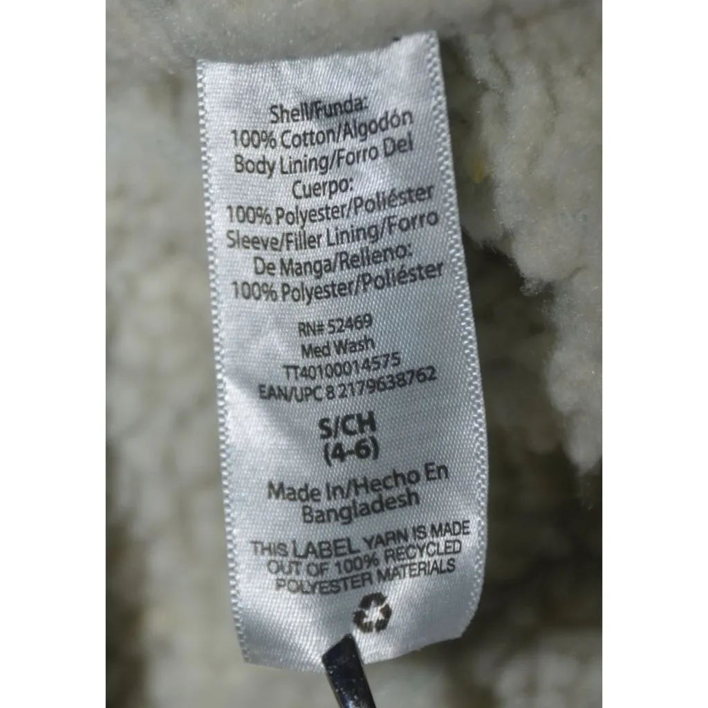 Time And Tru Denim Blue Jean Trucker Jacket Size S 4-6 Sherpa Lined Pockets Warm - Image 10