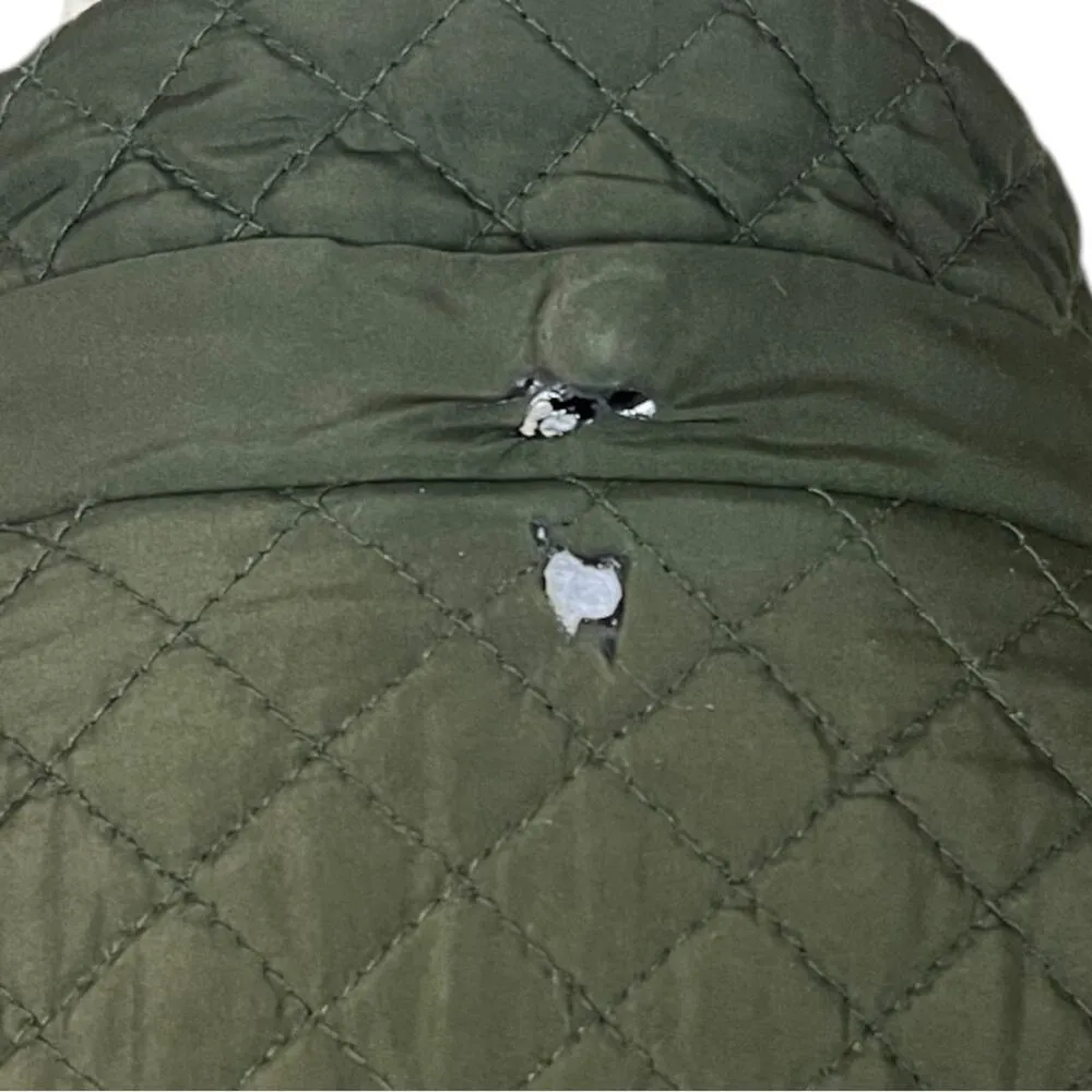 Jacket Coat Quilted Zip Pockets Olive Army Green Women’s Size XL - Image 11