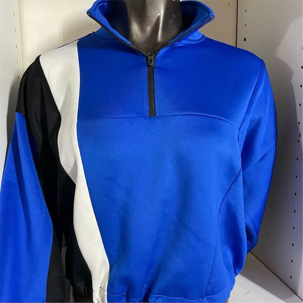 Sports Illustrated Women's Scuba Popover Crop Top Hoodie Multicolor Size M Blue Size M - Image 5