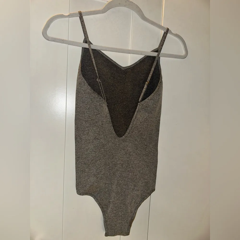 NWOT Free People Intimately Basic Seamless Tank Bodysuit Low Back Heather Gray Size undefined - Image 5