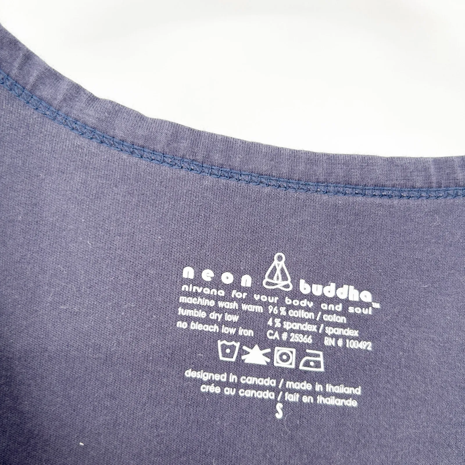 Neon Buddha Womens Cotton Summer Lounge Lagenlook Layered Tank Dress Size S Navy Blue - Image 2