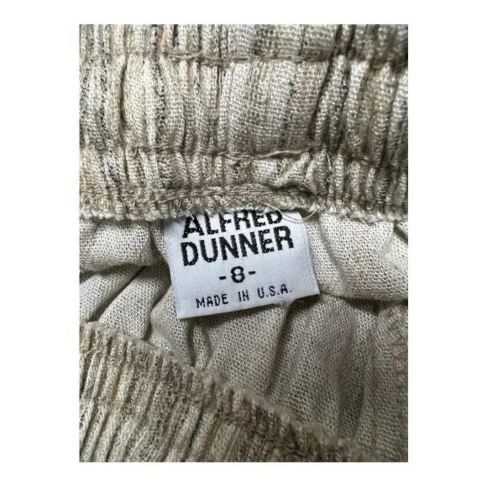 Alfred Dunner Crinkle Pin Stripe Size 8 Elastic Waist Pant Suit Neutral Colors - Image 12