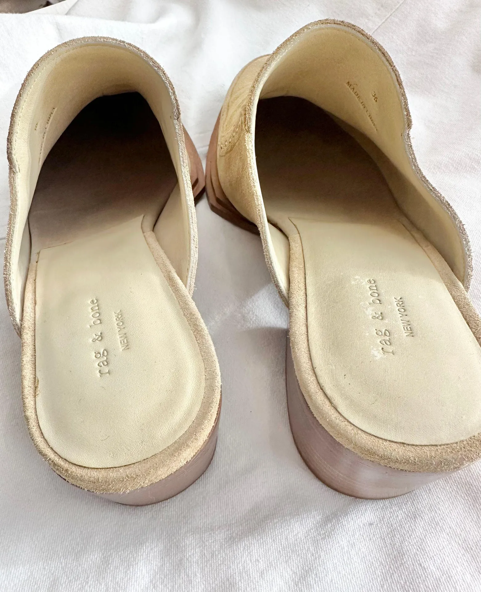  Weiss heel Slipon mule in dune suede color - Image 3