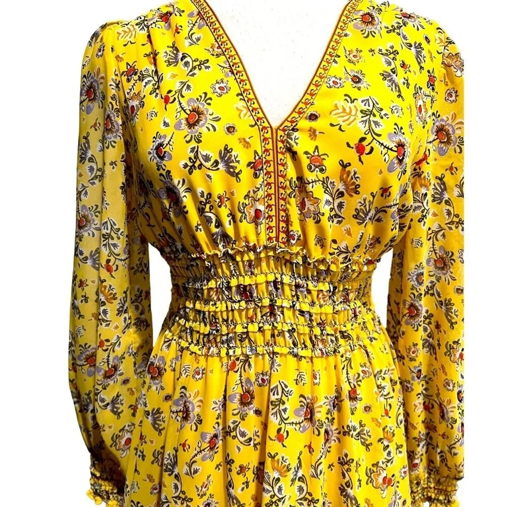 Max Studio Yellow Floral Dress Size S NWOT - Image 4