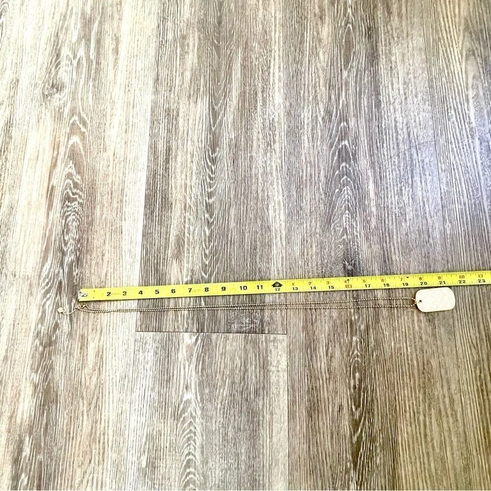 Trina Turk long gold tone dog tag necklace - Image 7