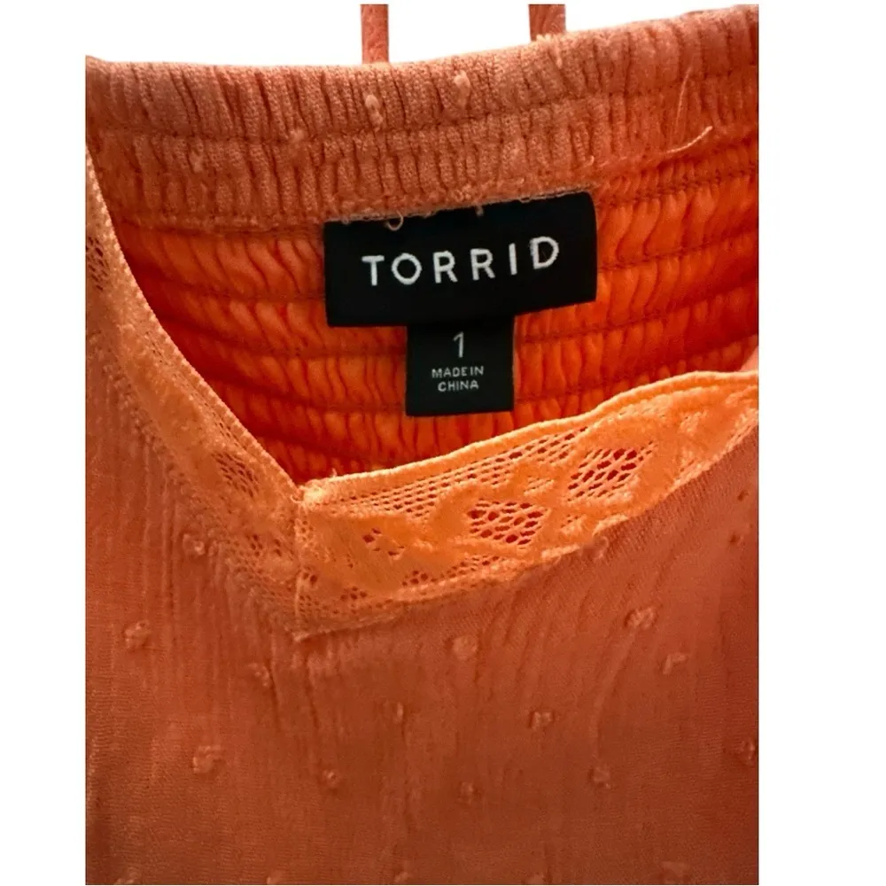 Torrid Boho Rust Orange Peasant Blouse – Flowy & Feminine - Image 2