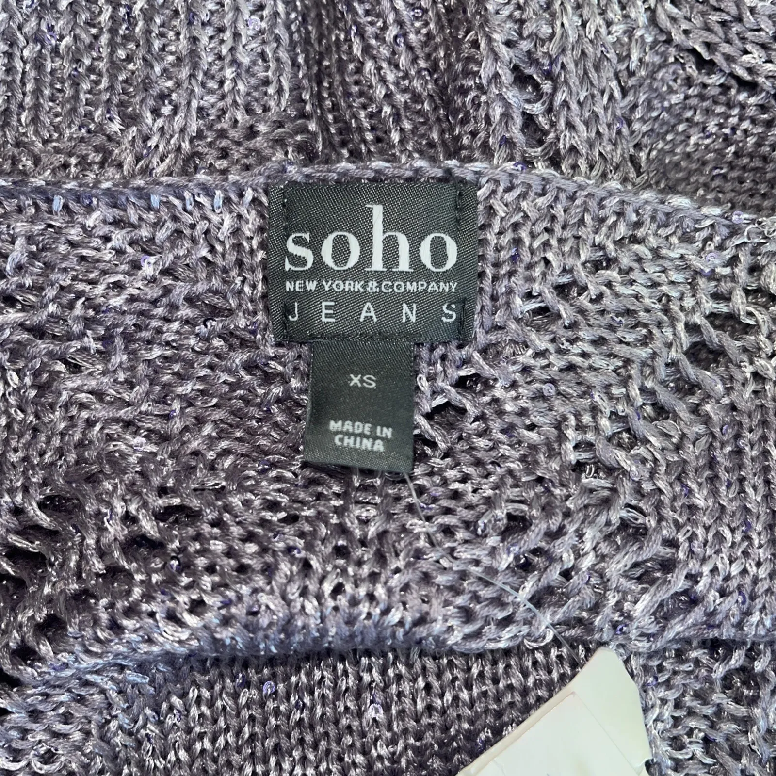 Soho New York & Co. Women's NWT Casual Lavender Sequin Sparkle Sweater Size XS - Image 8