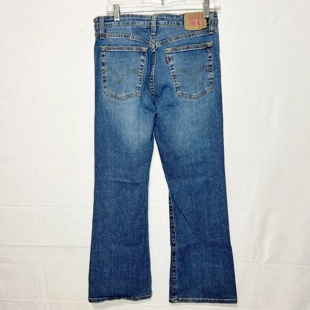 Levi's 519 Flare Denim Blue Jeans Junior Size 11 Short (32x29) Mid-Rise - Image 4