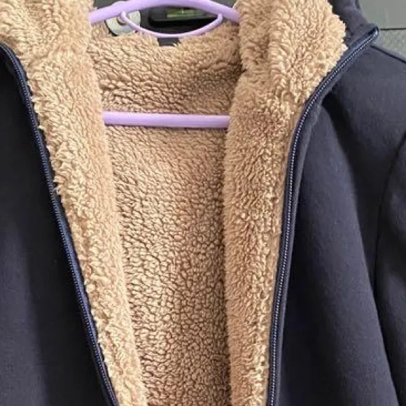 Uniqlo Faux Fur Lined Full Zip Hoodie Sweatshirt Jacket, M - Image 12
