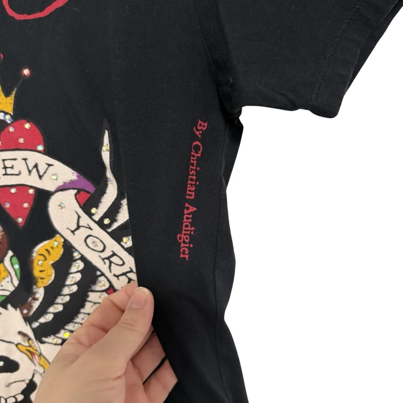 Ed Hardy By Christian Audigier Skull Snake Crown New York City Graphic T Shirt M - Image 5