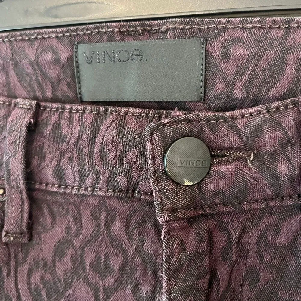 Vince skinny mulberry textured jeans size 31 large skinny jeans with print - Image 5