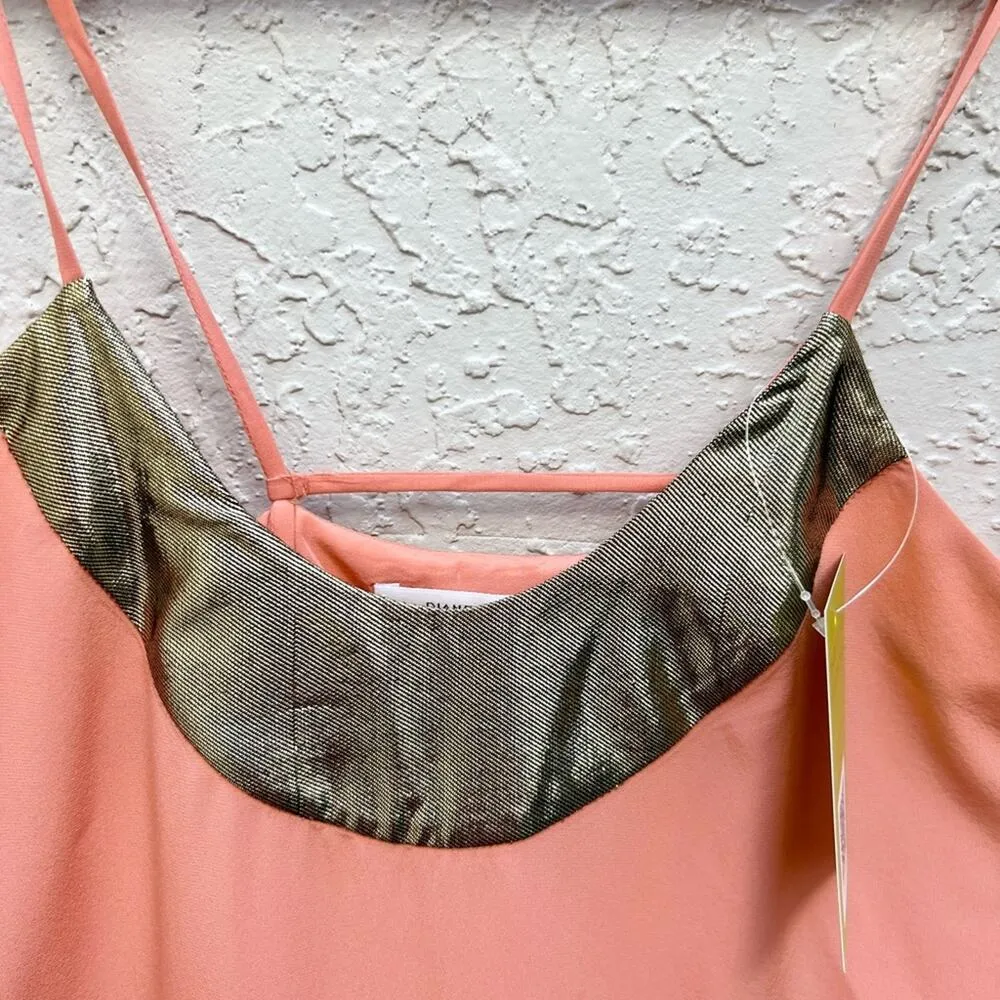 Diane Von Furstenberg silk tri color mini dress size 2 US women orange peach - Image 2