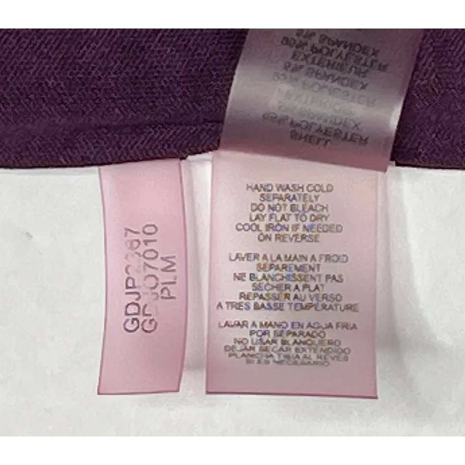 Guess Plum Purple‎ Sweetheart Neck Sheath Dress Asymmetrical Scuba Embossed sz 2 - Image 12