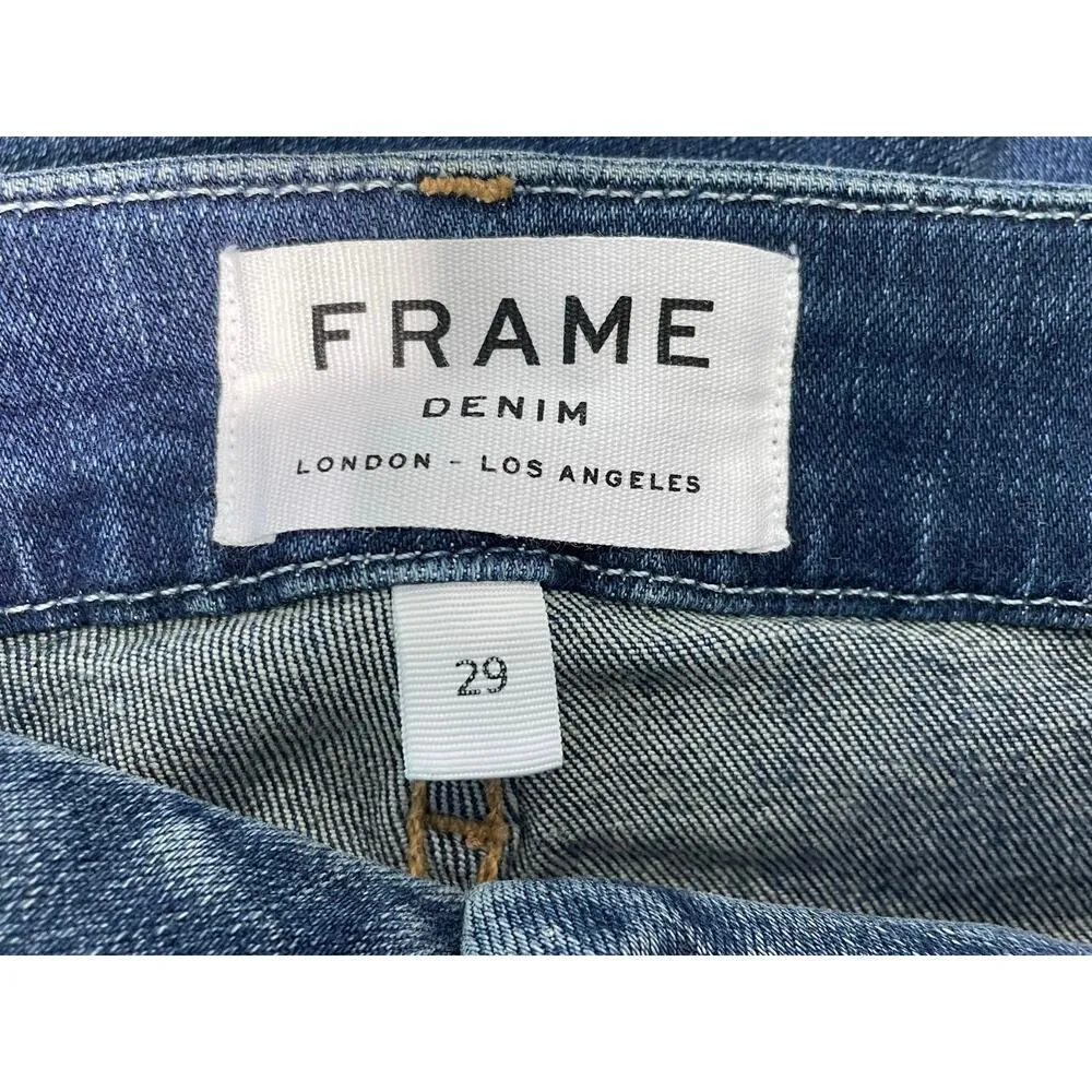 Frame Jeans Size 29 Crop Mini Boot High Rise Cuffed Hem Festival Hippie Summer - Image 8