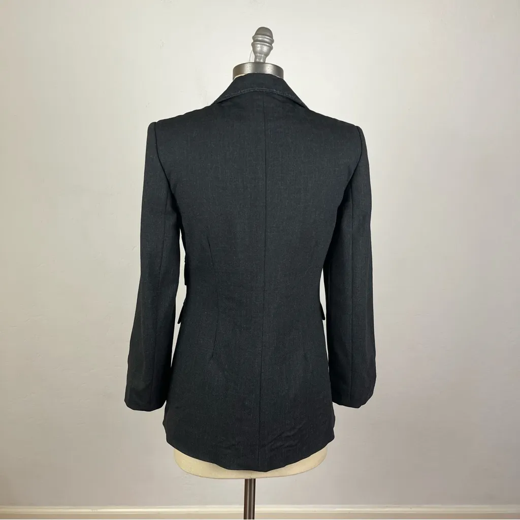 Anni Kuan Grey Wool Blend Blazer Gray Size 4 - Image 7