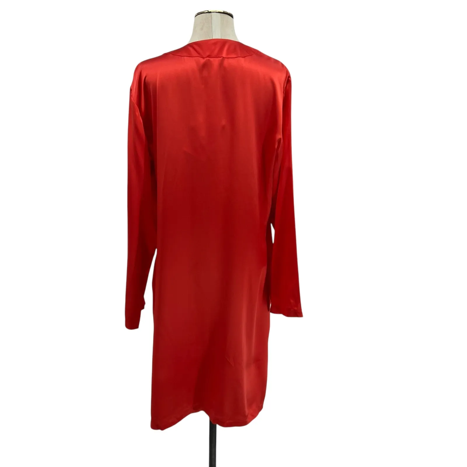 La Perla Silk Robe Red Orange Size US Large - Image 7