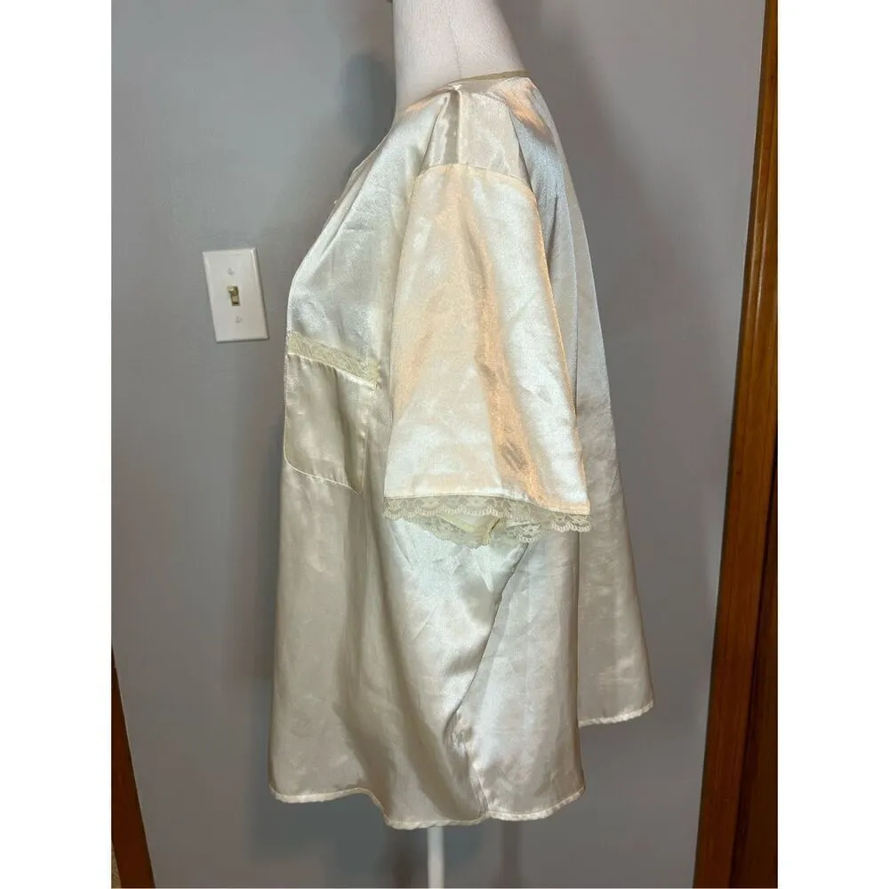 💫Vintage💫 Erika Taylor intimates satin lace sexy pajama top‎ size 1X BIN R - Image 4