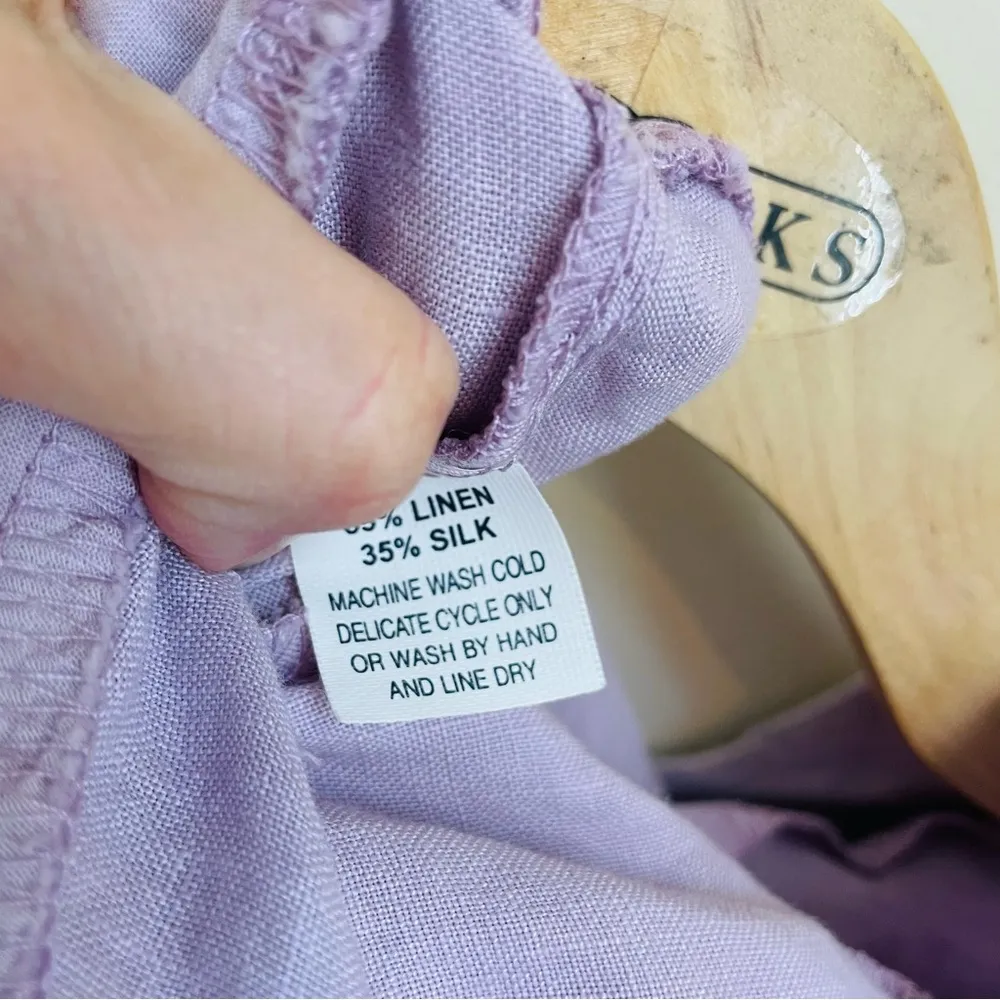 Bluefish Linen Silk Layered Dress Lavender White Lagenlook Artsy One Size (0 - Image 10