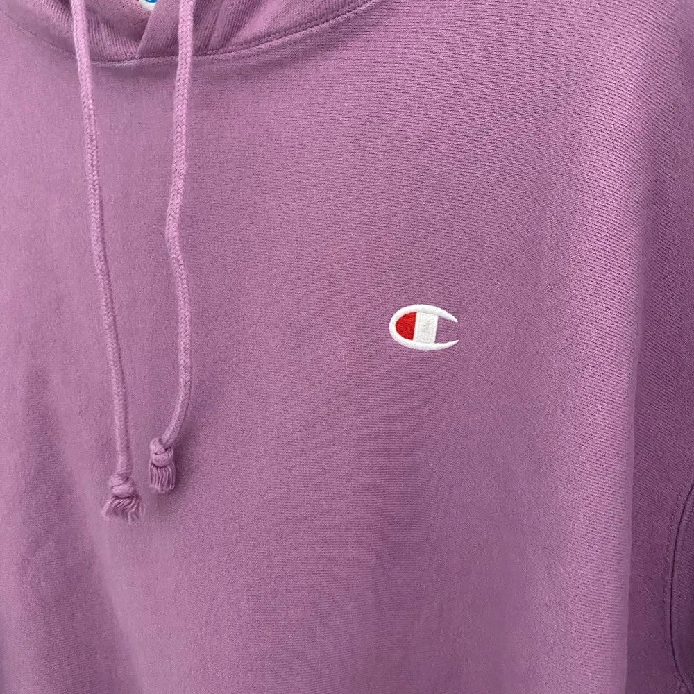 Champion Purple Oversized Reverse Weave Logo Hoodie Sweatshirt Size 2XL - Image 4