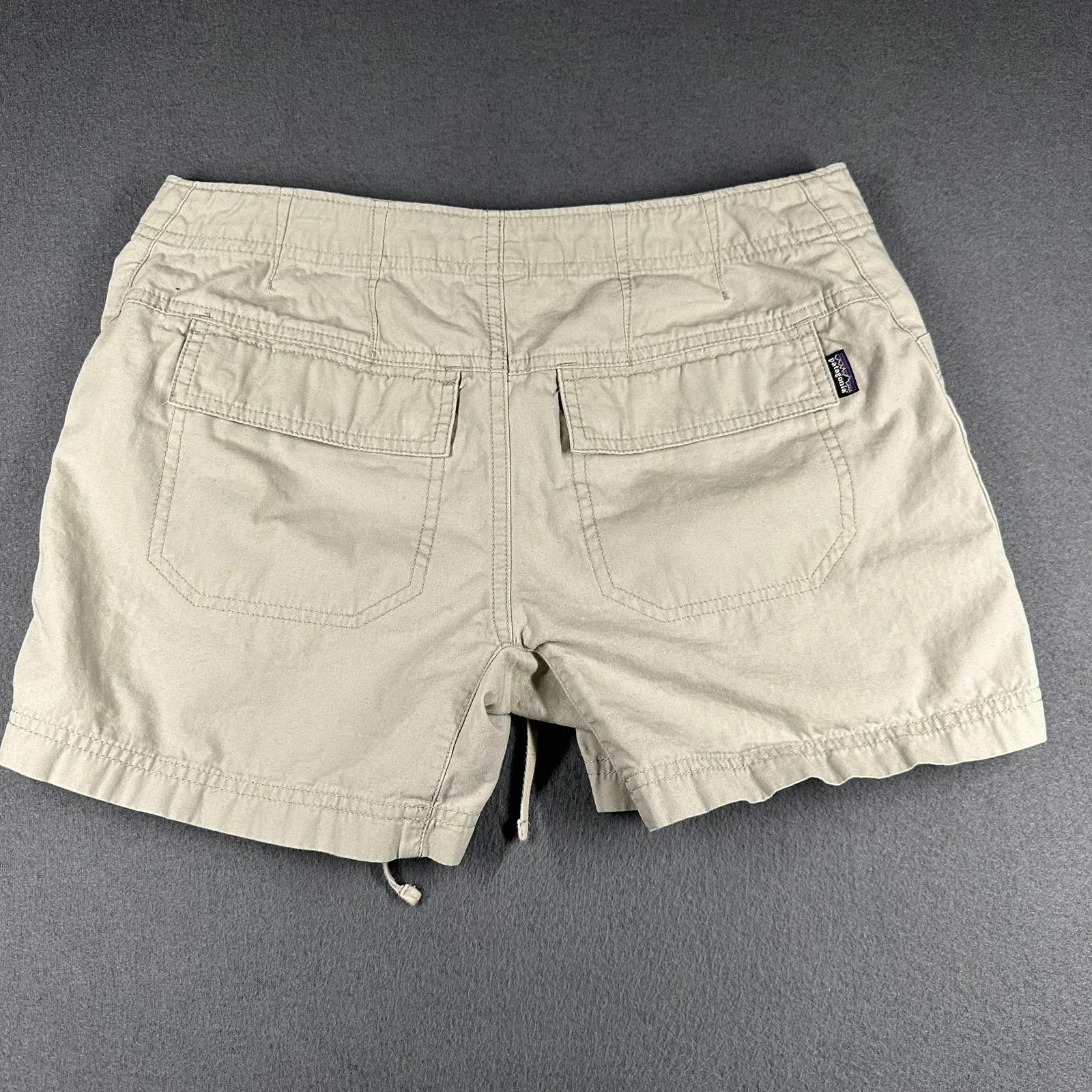 Patagonia Shorts Womens 2 Beige Organic Cotton Utility Drawstring Hiking Casual - Image 11