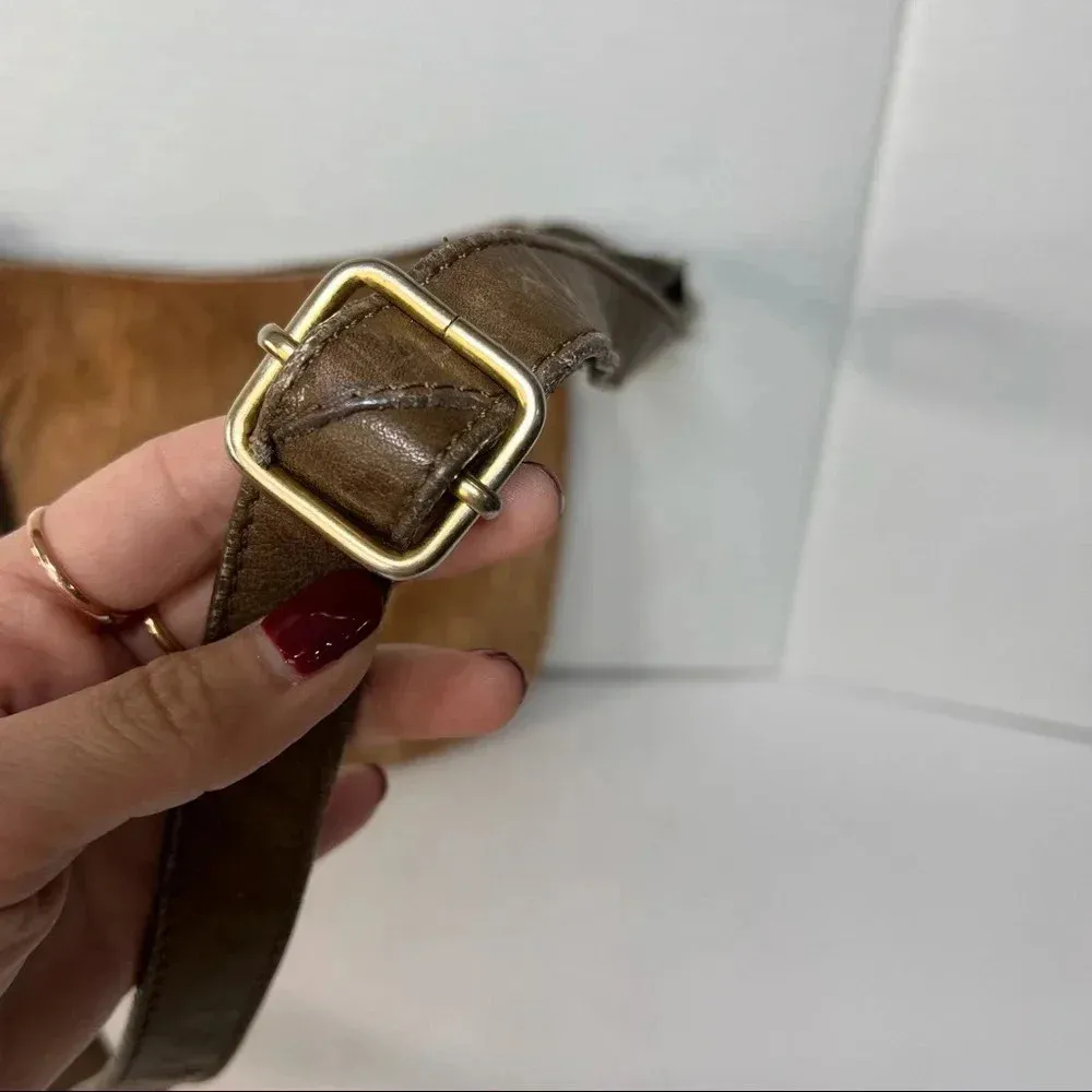 Maurizio Taiuti Italy Pony Calf Fur Brown Leather Crossbody Purse / Bag - Image 7