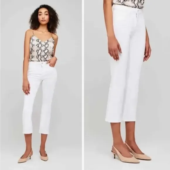 L’Agence Nadia High Rise Cropped Straight Blanc White Capri Jeans Revolve - Image 2