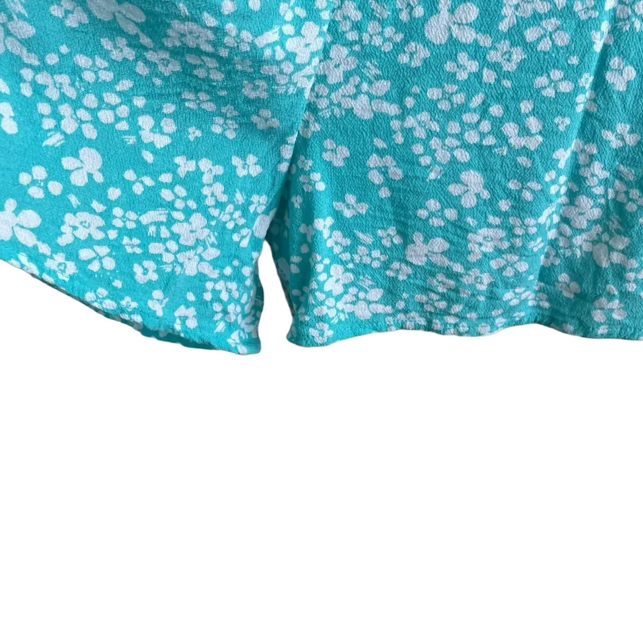 Aerie Women Viscose Roper Shorts Strappy Floral Print S Turquoise‎ Beachy Resort - Image 6