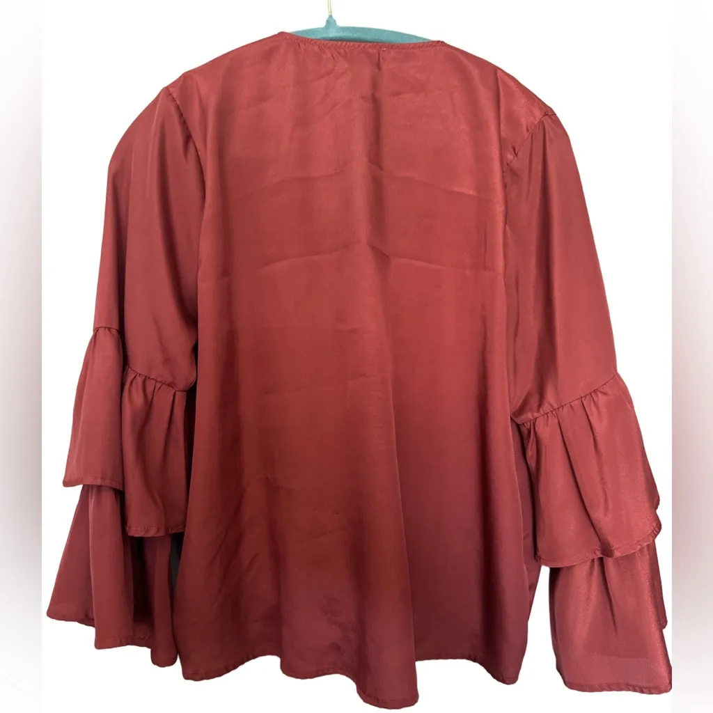 Charlotte Russe  Rust Wrap Blouse - Image 3