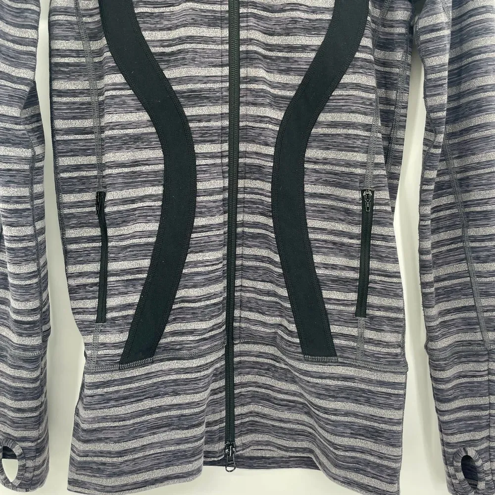 Lululemon Stride Stripe Jacket Zip Up Size 2 Athletic Wear - Image 3