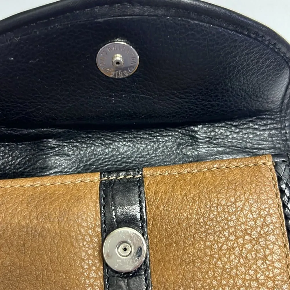 Brighton Tri-fold Brown Black Silver-Tone Magnetic Closure Various Compartments - Image 10
