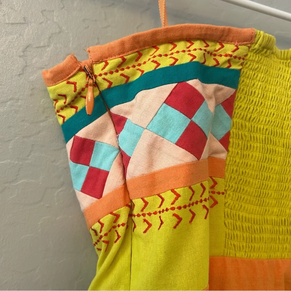 Anthropologie Leifsdottir ribboned Quilotoa multicolored strapless dress size 4 - Image 10