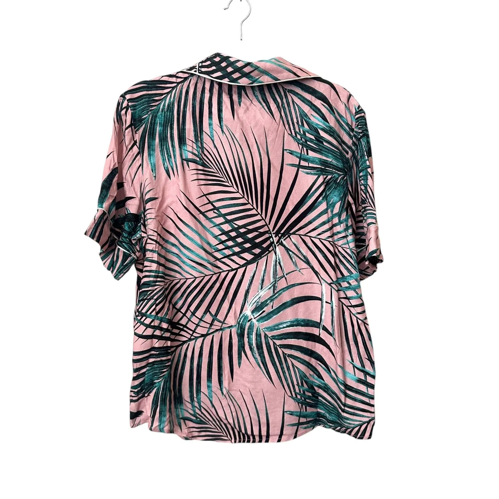 PATBO Palm Print‎ Buttoned Pajama Top NWOT Medium Pink - Image 2