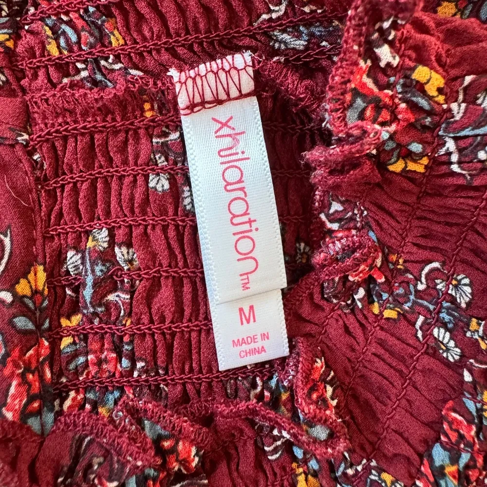 Xhilaration Burgundy Peplum Blouse - Image 8