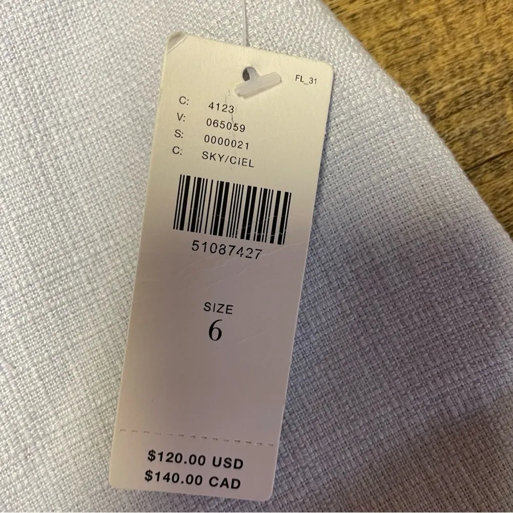 NEW Anthropologie The Essential Slim Sky Blue Trouser Pants Womens Size 6 - Image 5