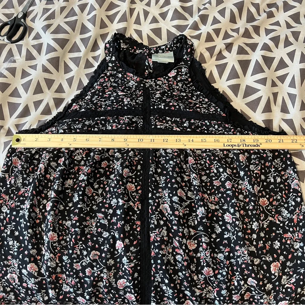 Anthropologie Maeve Lace Ruffle Trim Floral‎ Sleeveless Halter Neck Top Size XL - Image 14