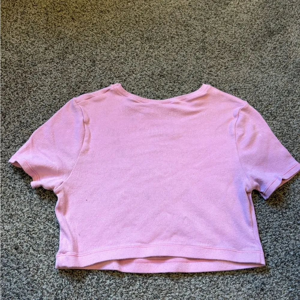 Skims Logo Pointelle Cropped Tee - Image 3