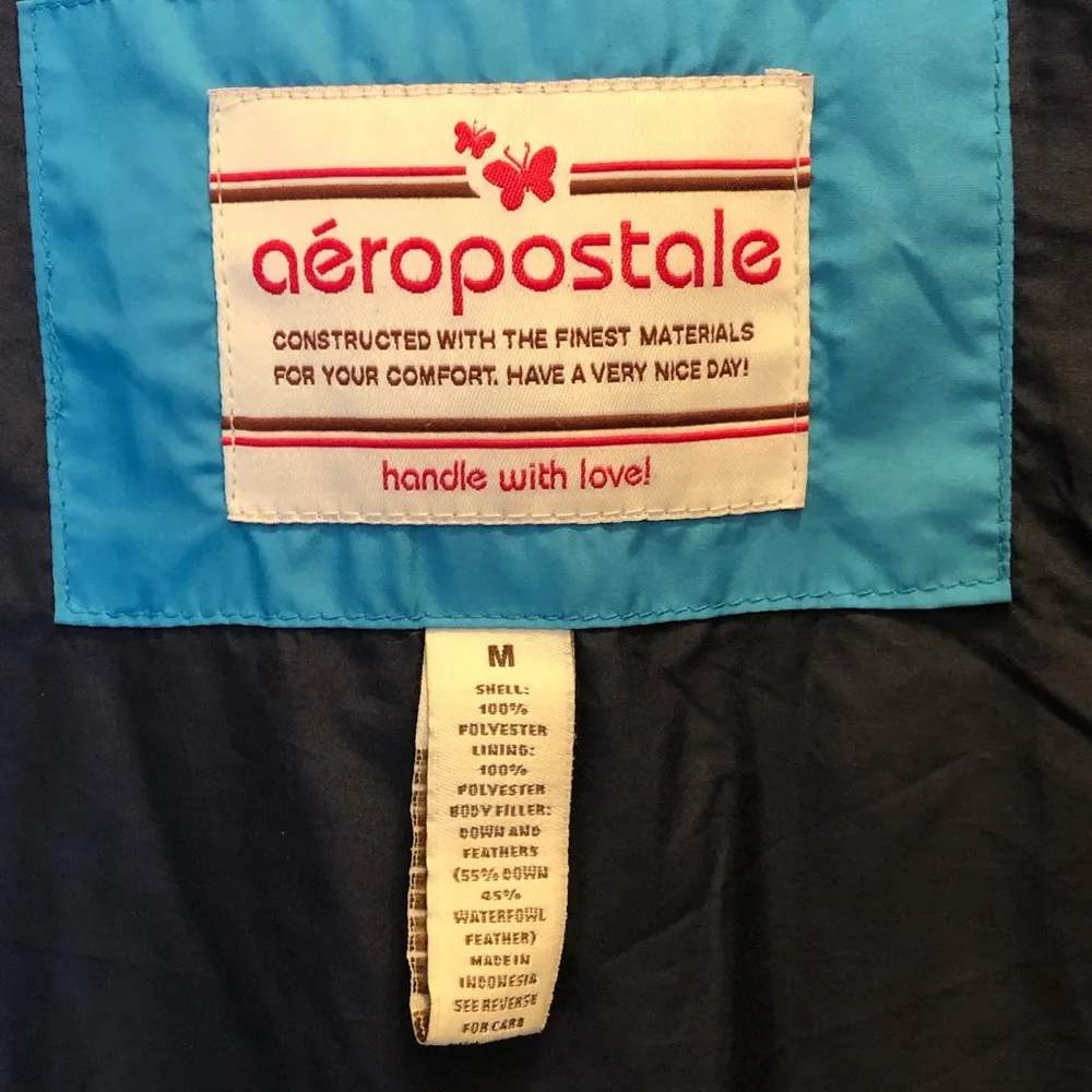 Aeropostal Down/Feather Blue Puffy Vest M - Image 3