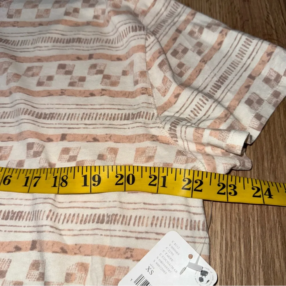 We the Free Boho Oversized Top Women's Beige Patterned Top NEW - Image 6